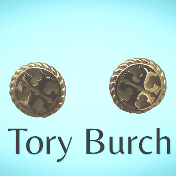 TORY BURCH LOGO earrings in silver NEW WITH TAGS - Picture 4 of 8